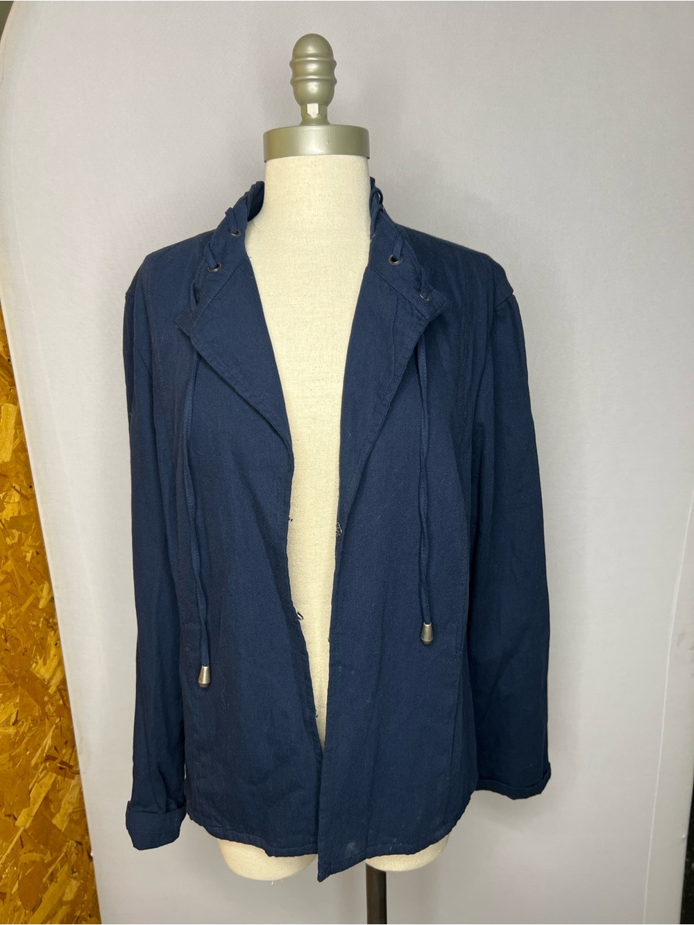 Women’s Navy Open-Front Jacket
